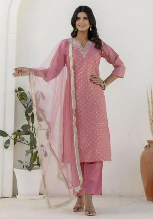 Picture of Enticing Silk Pale Violet Red Readymade Salwar Kameez