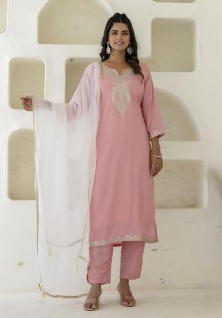 Picture of Magnificent Silk Rosy Brown Readymade Salwar Kameez