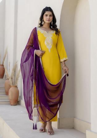 Picture of Resplendent Silk Orange Readymade Salwar Kameez