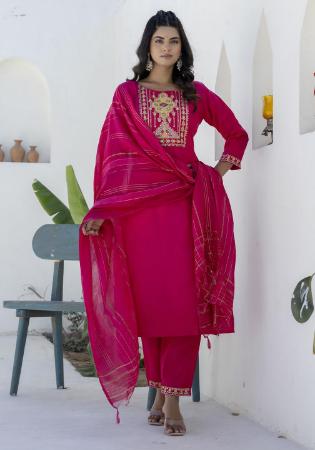 Picture of Elegant Cotton Crimson Readymade Salwar Kameez