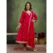Picture of Fine Silk Red Readymade Salwar Kameez