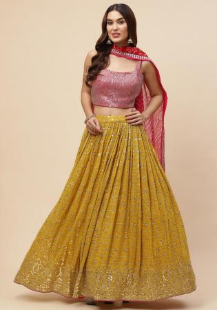 Picture of Fine Georgette Pale Violet Red Lehenga Choli