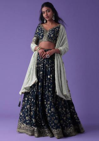 Picture of Alluring Georgette Dark Slate Grey Lehenga Choli