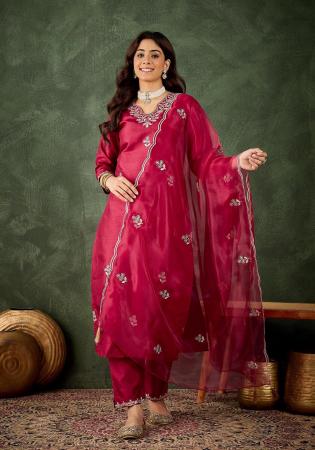 Picture of Splendid Silk Dark Red Readymade Salwar Kameez