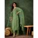 Picture of Silk Dark Olive Green Readymade Salwar Kameez