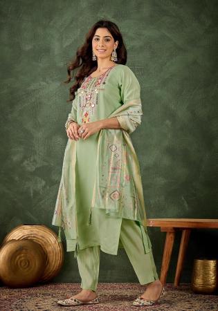 Picture of Radiant Silk Dark Sea Green Readymade Salwar Kameez