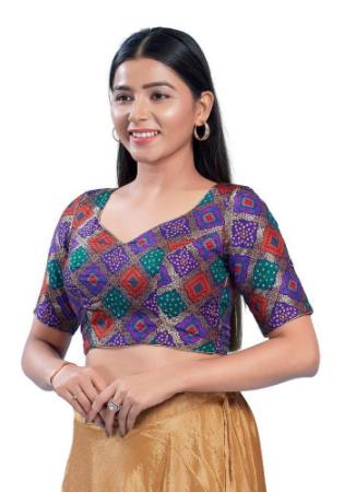Picture of Grand Silk Brown Designer Blouse