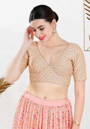 Picture of Classy Georgette & Silk Tan Designer Blouse