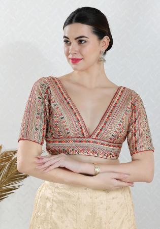 Picture of Lovely Georgette & Silk Grey Designer Blouse