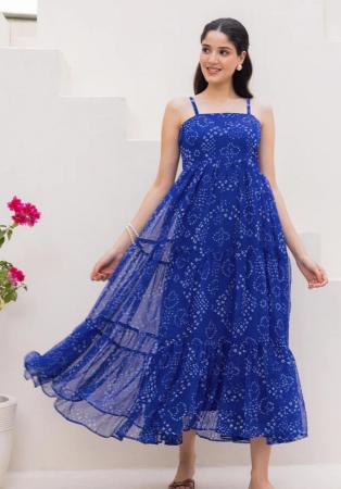 Picture of Beautiful Georgette Midnight Blue Kurtis & Tunic