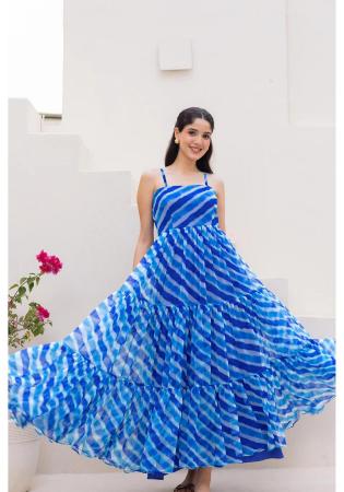 Picture of Pretty Georgette Dark Blue Kurtis & Tunic