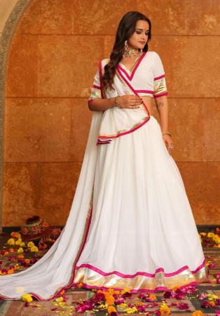 Picture of Pleasing Crepe & Georgette Off White Lehenga Choli