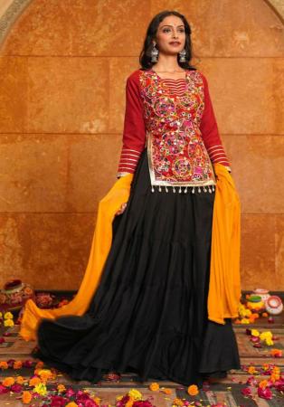 Picture of Beautiful Crepe & Georgette Maroon Lehenga Choli