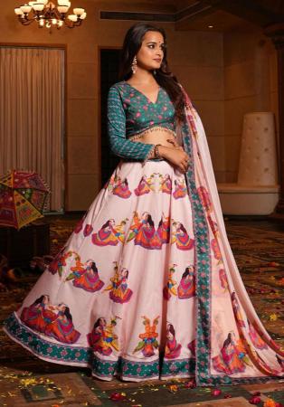 Picture of Ravishing Crepe & Georgette Sea Green Lehenga Choli