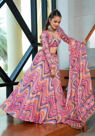 Picture of Magnificent Crepe & Georgette Orchid Lehenga Choli