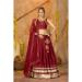 Picture of Splendid Crepe & Georgette Maroon Lehenga Choli