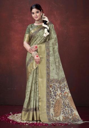 Picture of Fine Silk Sea Green Saree