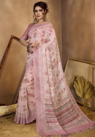 Picture of Sublime Linen Light Pink Saree
