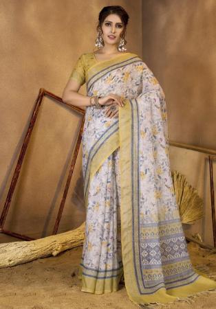 Picture of Charming Linen Azure Saree