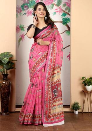 Picture of Fascinating Cotton & Linen Light Coral Saree