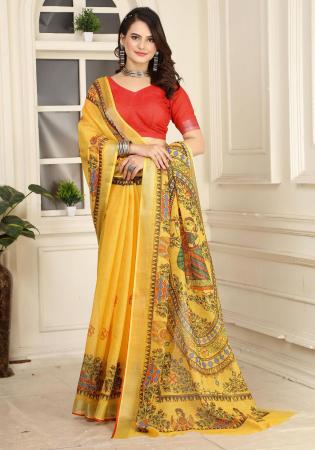 Picture of Fascinating Cotton & Linen Sandy Brown Saree