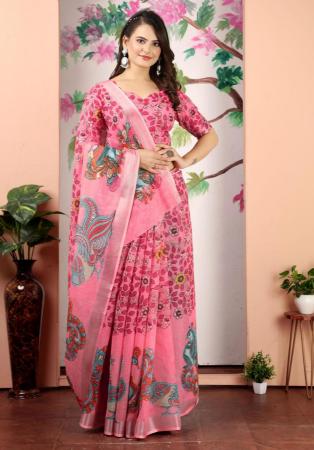 Picture of Exquisite Cotton & Linen Light Pink Saree