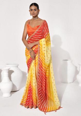 Picture of Graceful Georgette Sandy Brown Saree