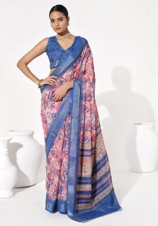 Picture of Sightly Georgette Steel Blue Saree