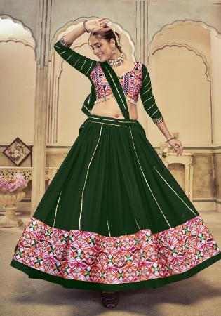 Picture of Taking Georgette Dark Green Lehenga Choli
