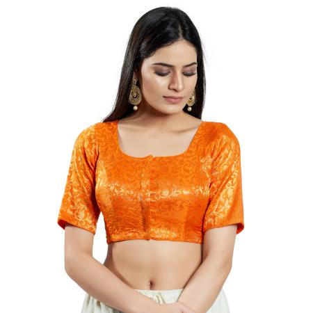 Picture of Wonderful Chiffon Orange Red Designer Blouse