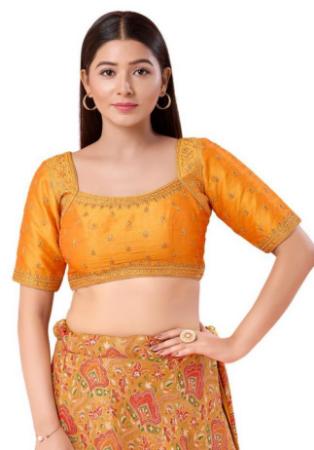 Picture of Bewitching Silk Sandy Brown Designer Blouse