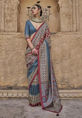 Picture of Resplendent Silk Dim Gray Saree