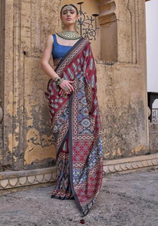 Picture of Marvelous Silk Maroon Saree