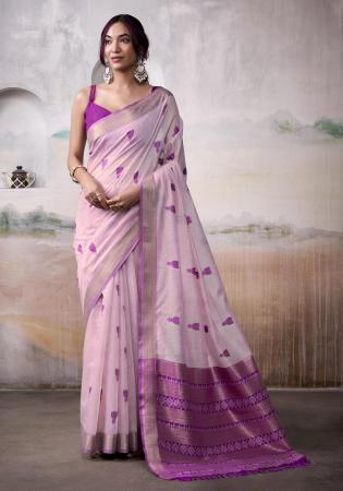 Picture of Statuesque Cotton Rosy Brown Saree