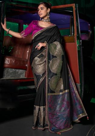 Picture of Wonderful Silk Black Saree