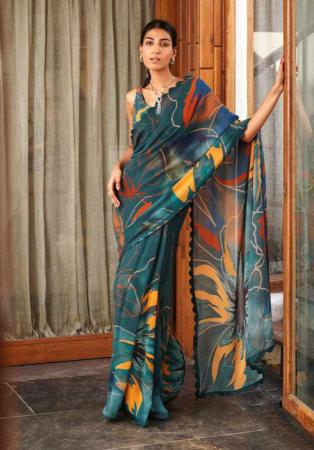 Picture of Good Looking Chiffon Dim Gray Saree