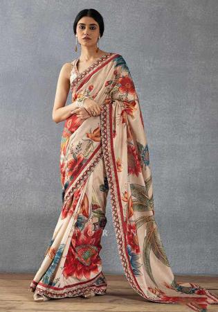 Picture of Stunning Chiffon Tan Saree