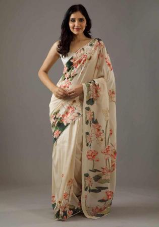 Picture of Magnificent Chiffon Rosy Brown Saree