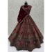 Picture of Comely Chiffon Maroon Lehenga Choli