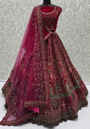 Picture of Appealing Chiffon Maroon Lehenga Choli