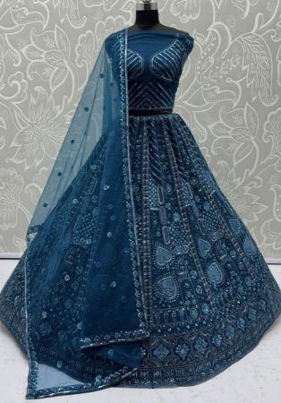 Picture of Radiant Net Dark Slate Blue Lehenga Choli