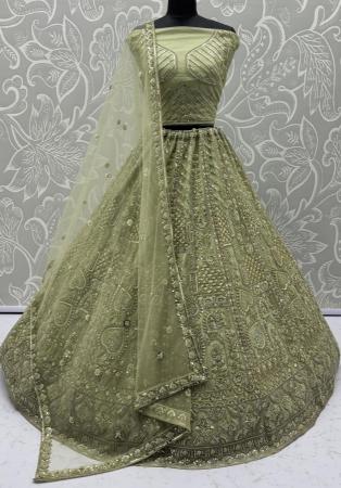 Picture of Beautiful Net Dim Gray Lehenga Choli
