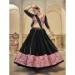Picture of Cotton & Georgette & Silk Black Lehenga Choli