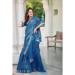 Picture of Radiant Cotton & Linen Dark Slate Blue Saree