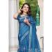 Picture of Radiant Cotton & Linen Dark Slate Blue Saree