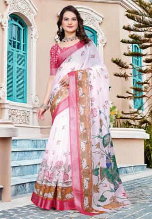 Picture of Wonderful Cotton & Linen Azure Saree