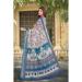 Picture of Well Formed Cotton & Linen Dark Slate Blue Saree