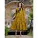 Picture of Ravishing Rayon Dark Golden Rod Readymade Gown