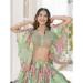 Picture of Chiffon & Silk Dark Olive Green Lehenga Choli