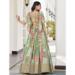 Picture of Chiffon & Silk Dark Olive Green Lehenga Choli